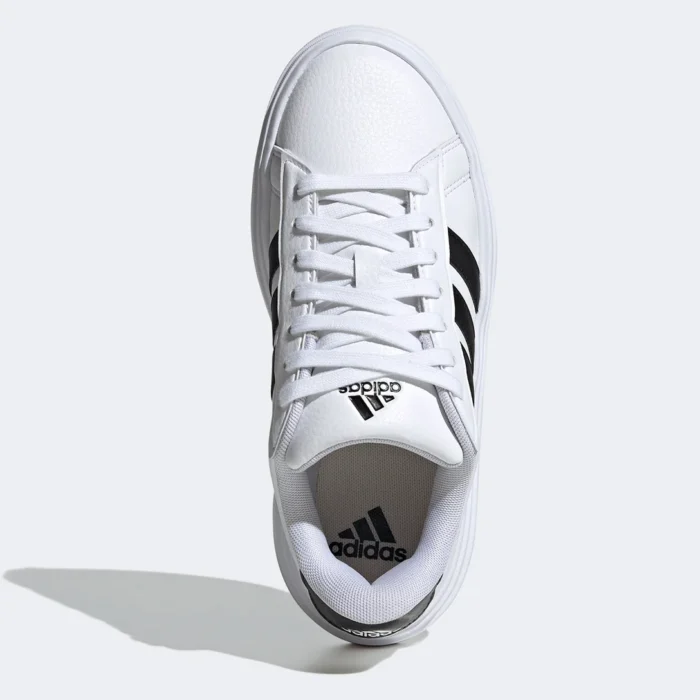 tênis adidas grand court platform feminino branco+preto tênis adidas grand court platform feminino branco+preto