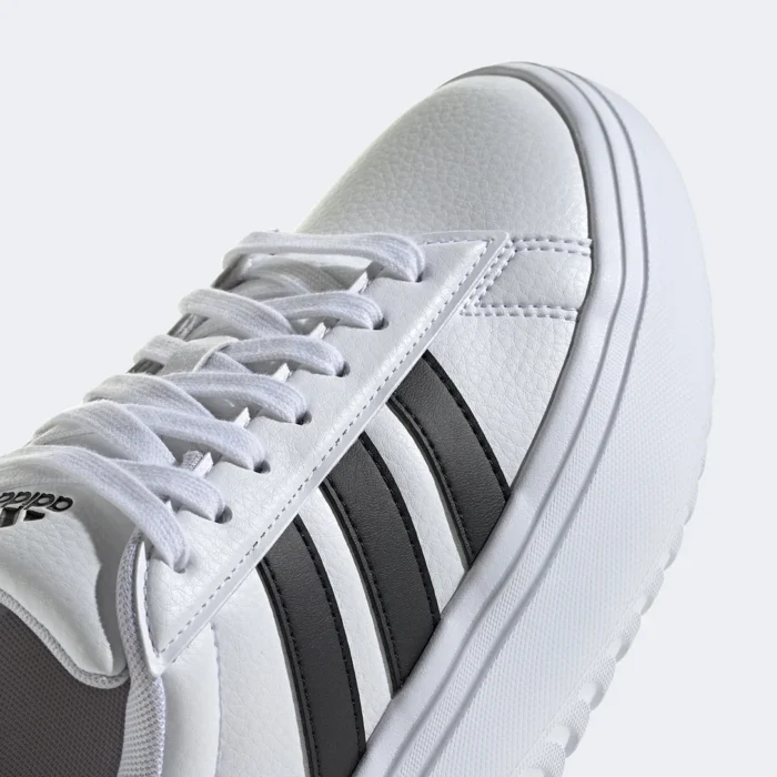 tênis adidas grand court platform feminino branco+preto tênis adidas grand court platform feminino branco+preto