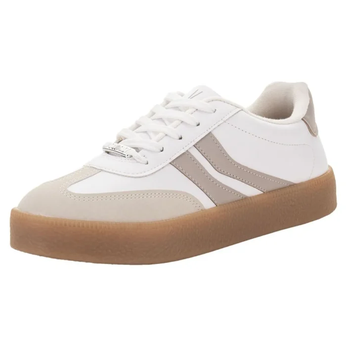 tênis vizzano casual flatform com cadarço feminino branco/nude tênis vizzano casual flatform com cadarço feminino branco/nude