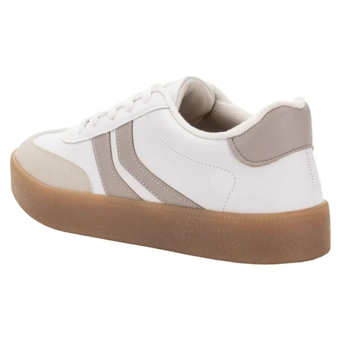 tênis vizzano casual flatform com cadarço feminino branco/nude tênis vizzano casual flatform com cadarço feminino branco/nude