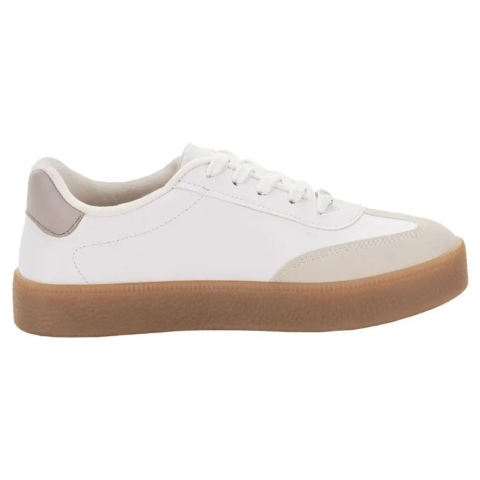 tênis vizzano casual flatform com cadarço feminino branco/nude tênis vizzano casual flatform com cadarço feminino branco/nude