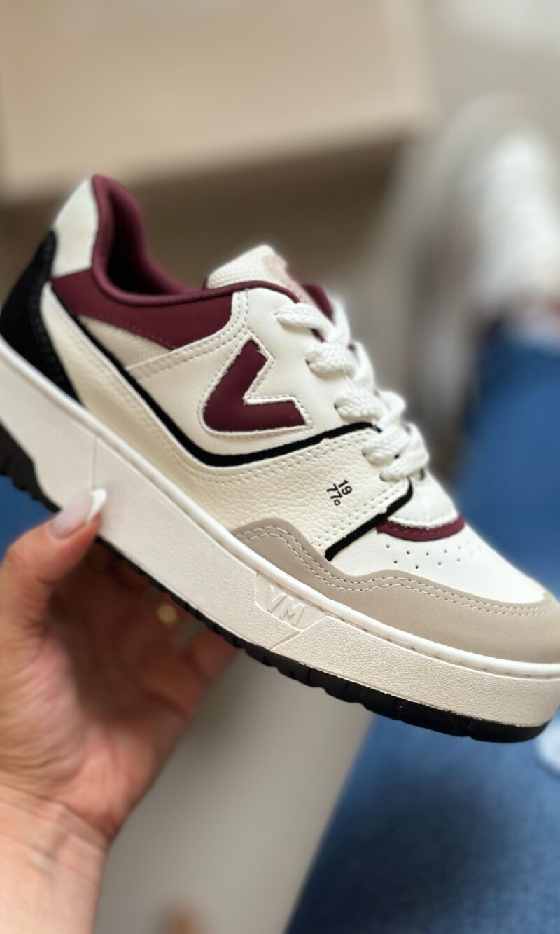 tênis casual bordo branco cinza preto