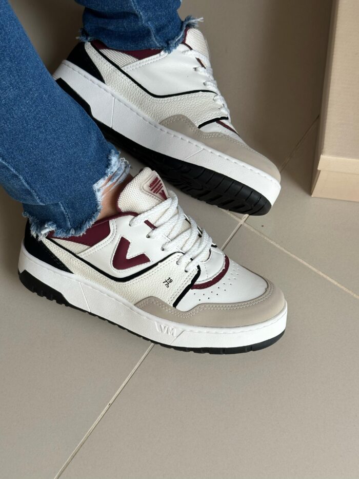 tênis casual bordo branco cinza preto tênis casual bordo branco cinza preto