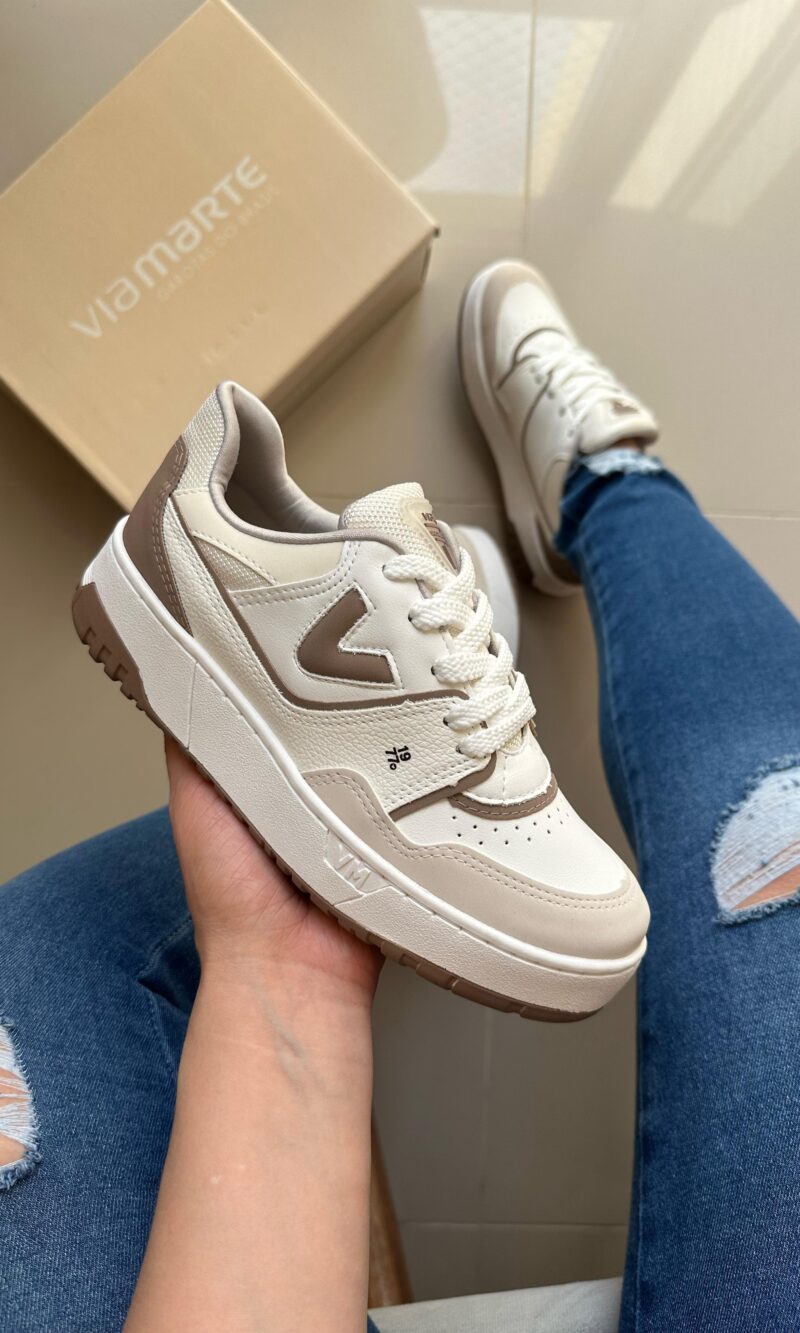 tênis casual bege branco marrom claro off white