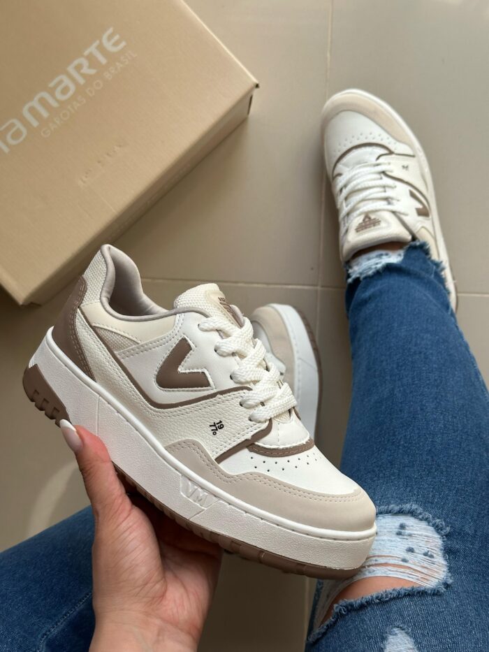 tênis casual bege branco marrom claro off white tênis casual bege branco marrom claro off white