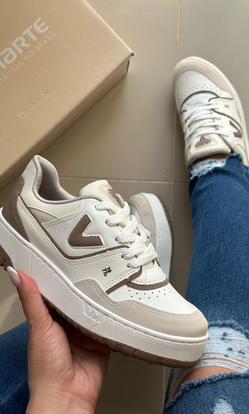 tênis casual bege branco marrom claro off white