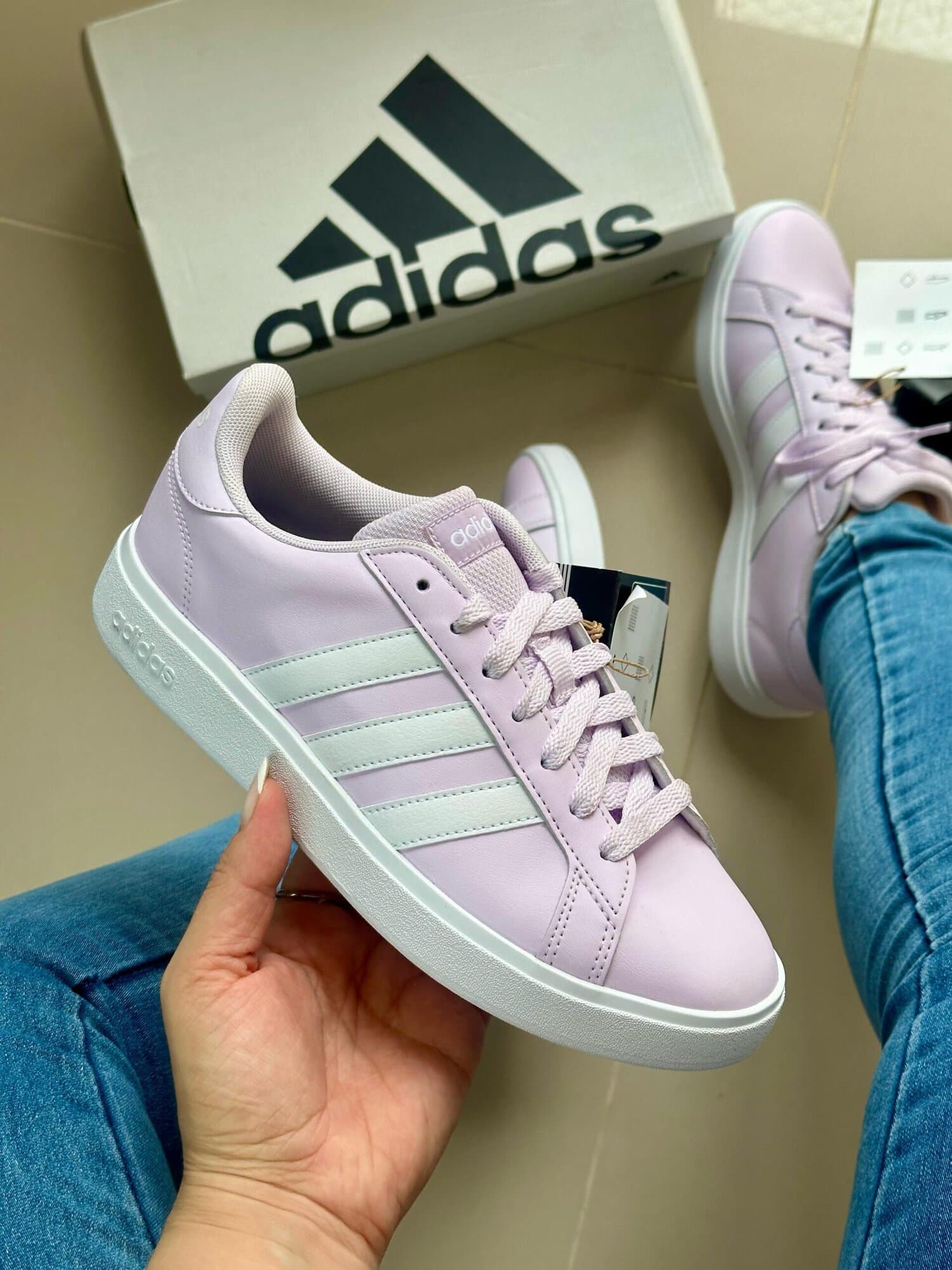 Tênis Feminino Adidas Grand Court Base lilás Nathalyta