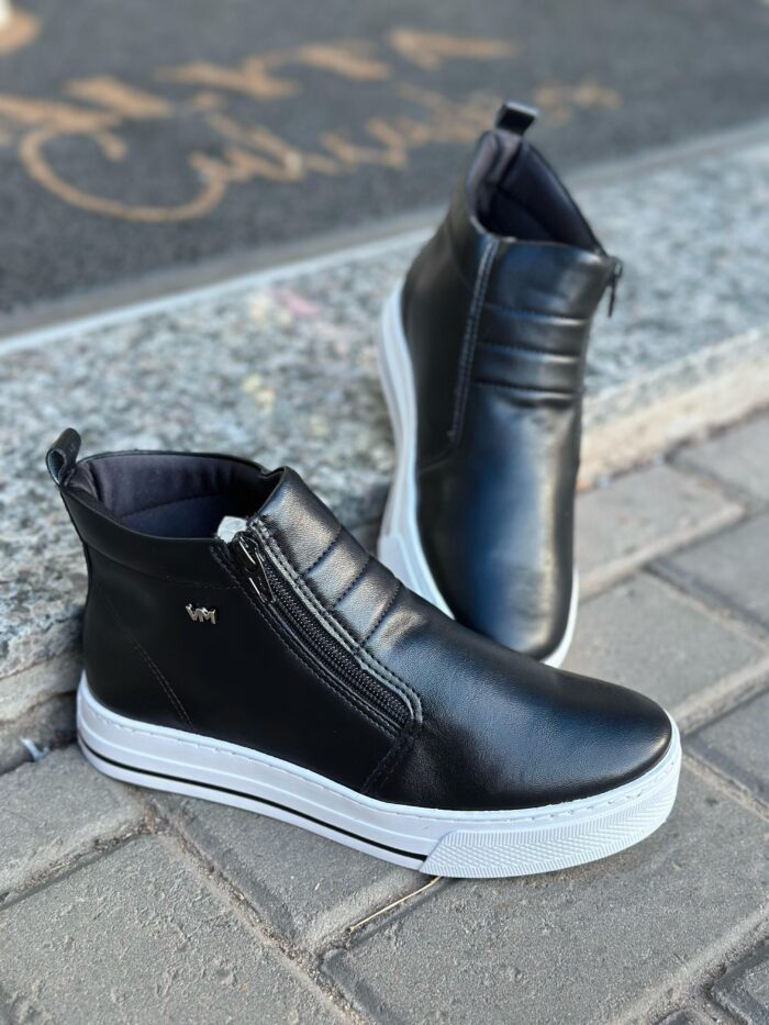 tênis cano alto preto via marte tênis cano alto preto via marte