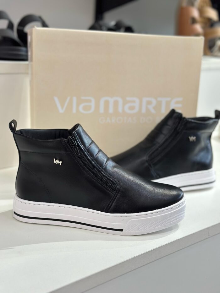 tênis cano alto preto via marte tênis cano alto preto via marte