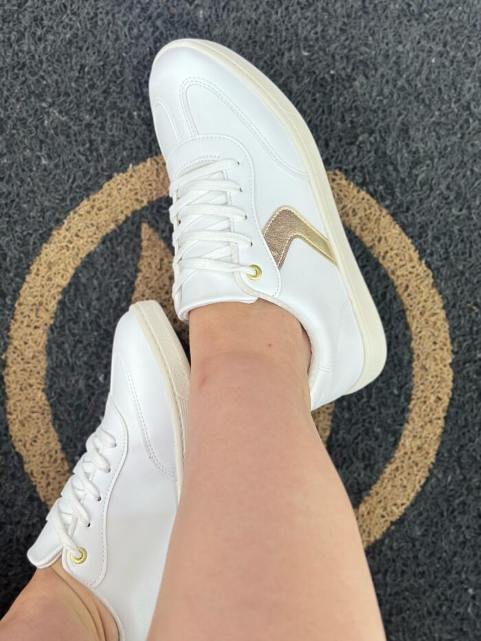 tênis feminino casual beira rio 4313103 branco/dourado tênis feminino casual beira rio 4313103 branco/dourado