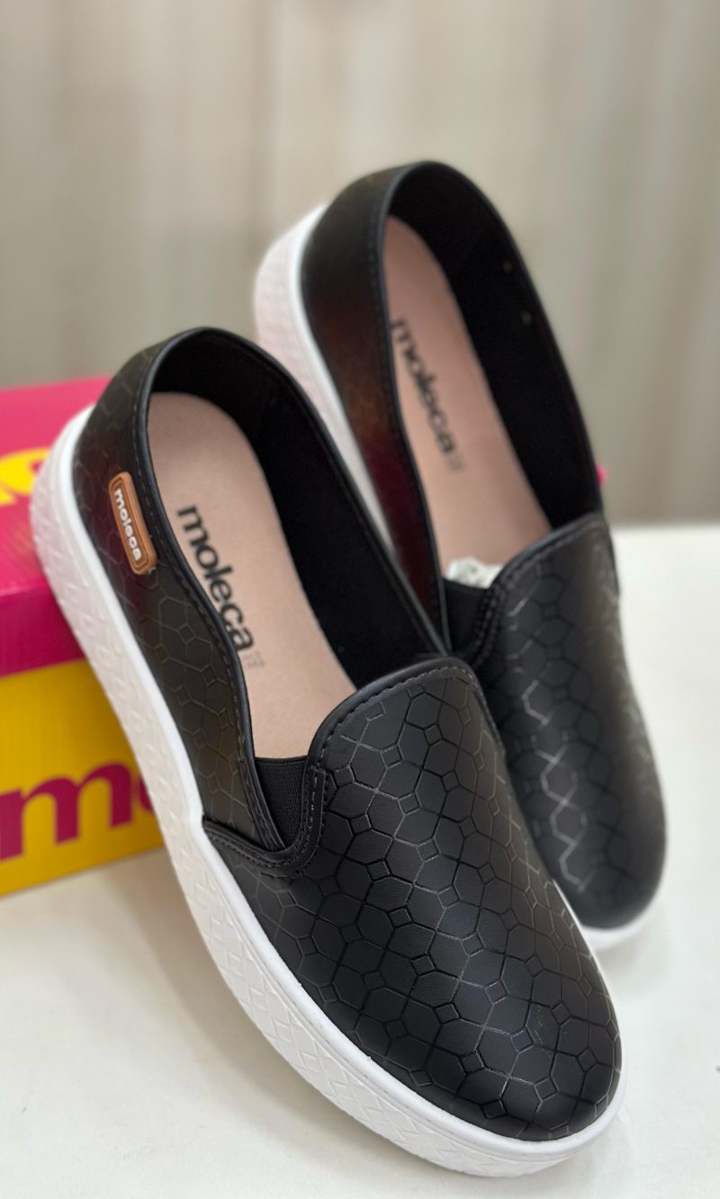 tênis moleca preto sem cadarço