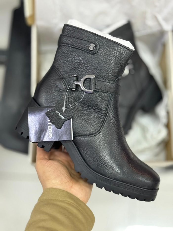 bota bottero feminina fivela preta