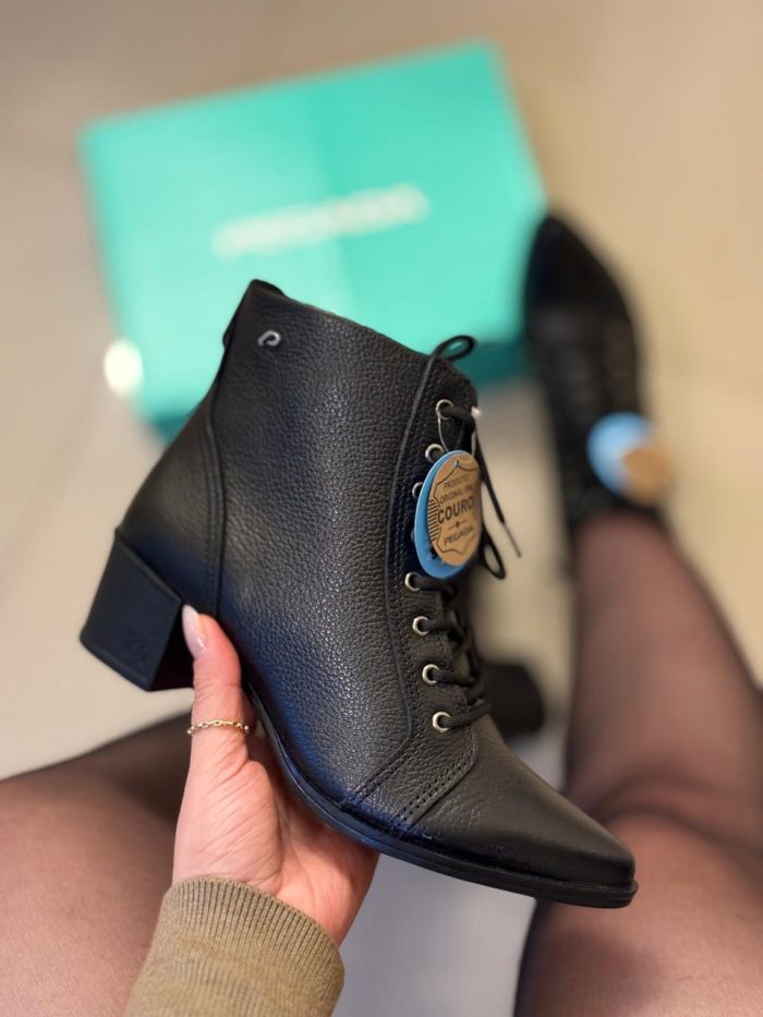 bota pegada verona bico fino couro 280503 preto preto