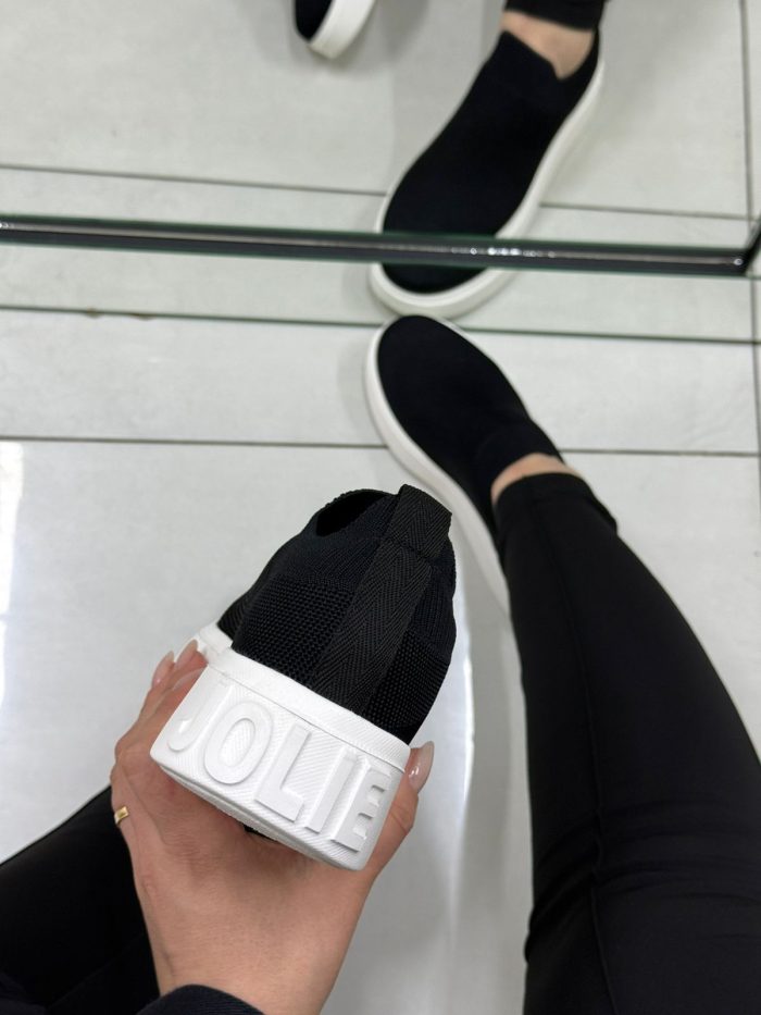 tênis petite jolie start preto/sola branco pj7582 tênis petite jolie start preto/sola branco pj7582