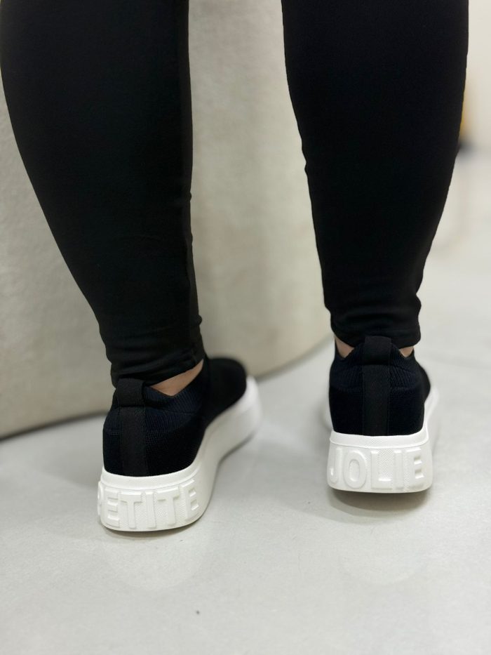 tênis petite jolie start preto/sola branco pj7582 tênis petite jolie start preto/sola branco pj7582