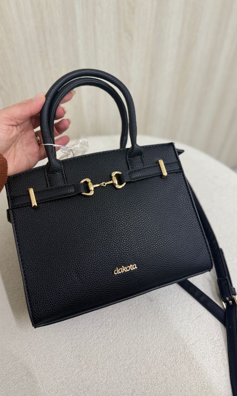 bolsa dakota preta clássica com alça transversal