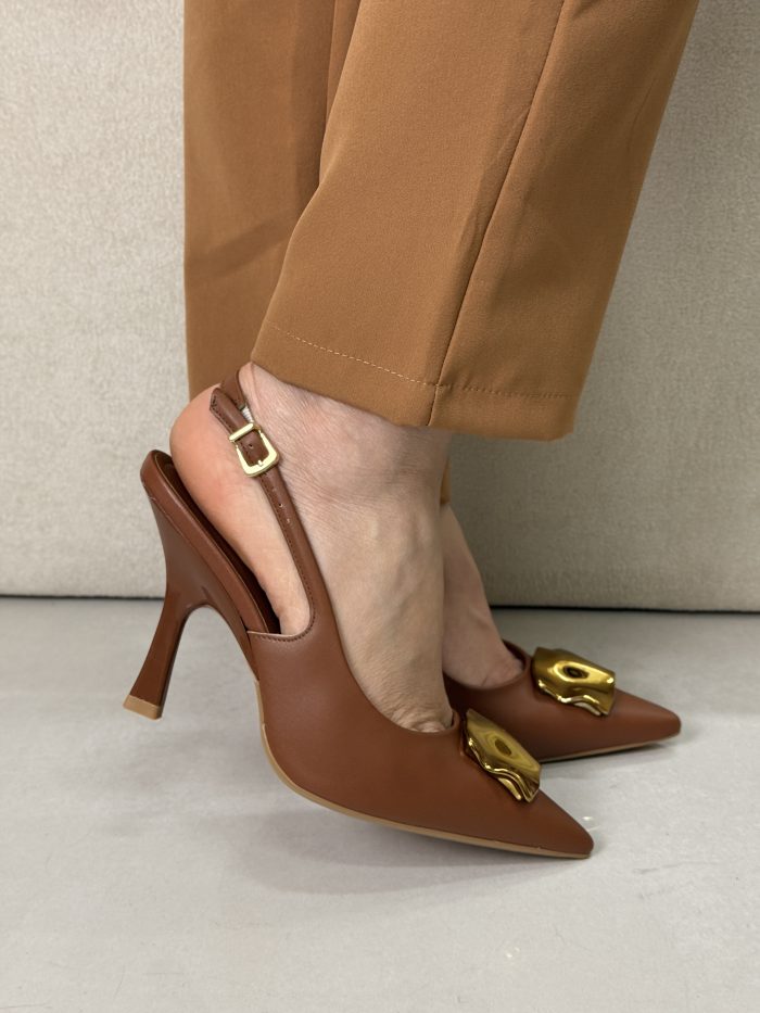 scarpin vizzano slingback marrom
