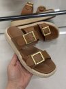 sandália vizzano flatform caramelo