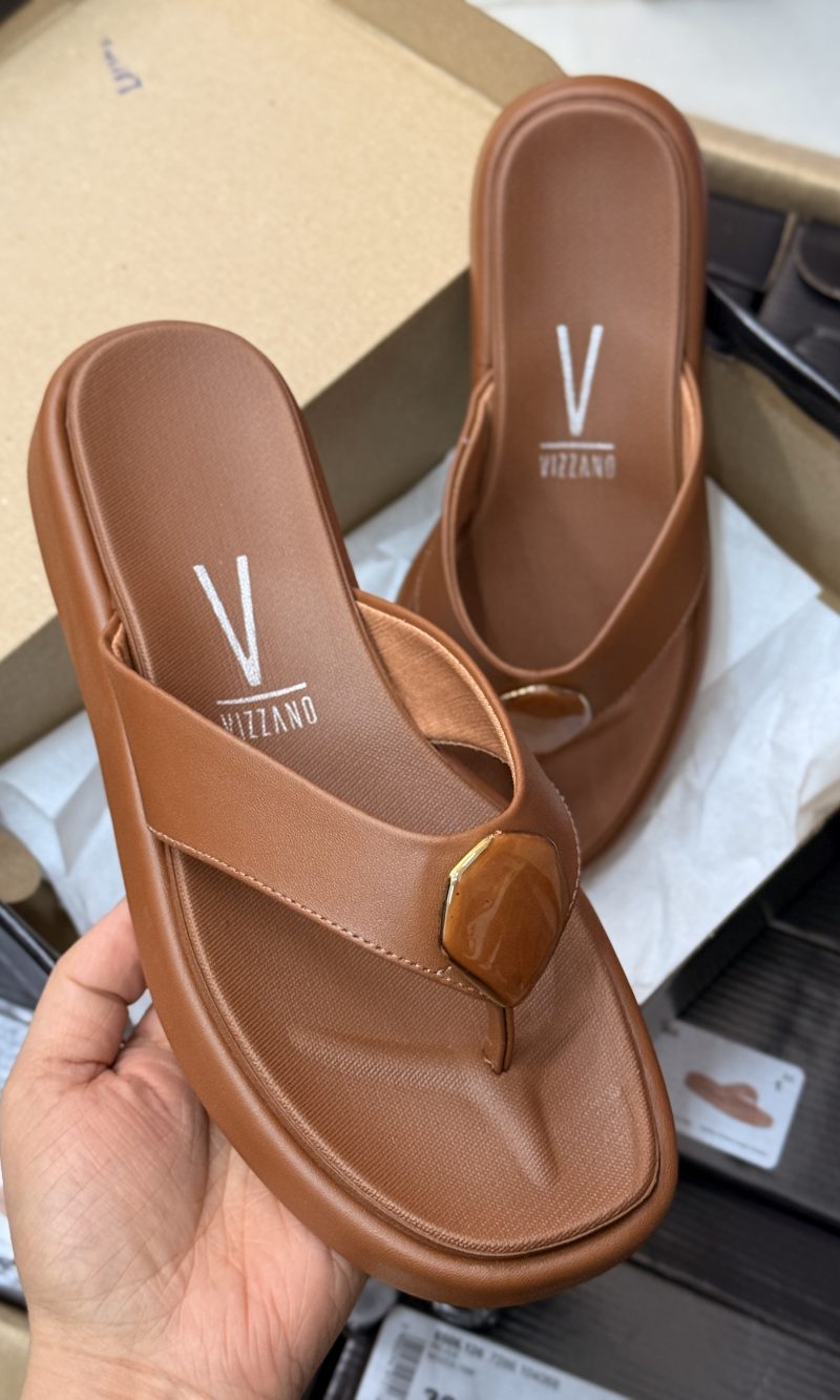 sandália vizzano flatform caramelo