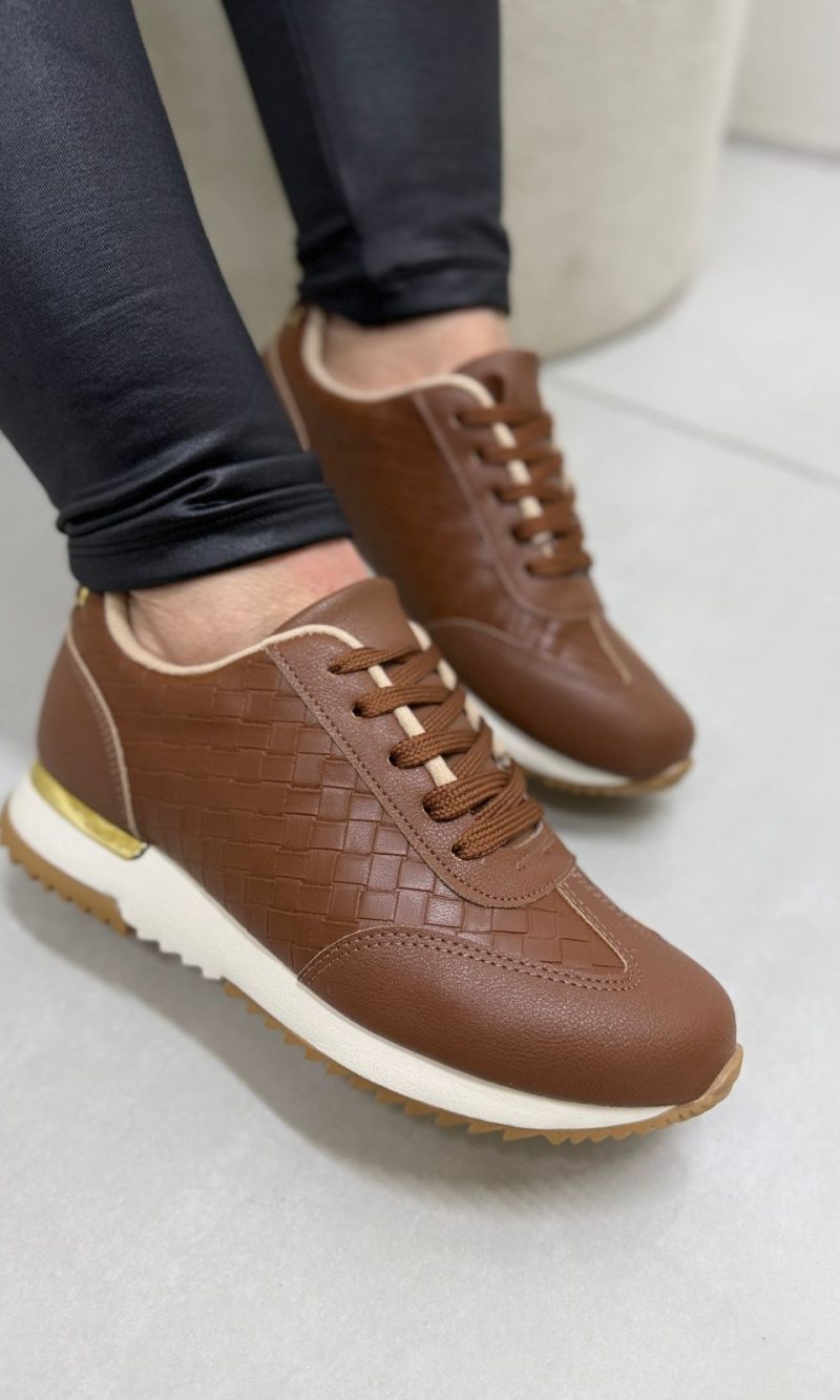 tênis casual feminino modare marrom