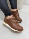 tênis casual feminino modare marrom
