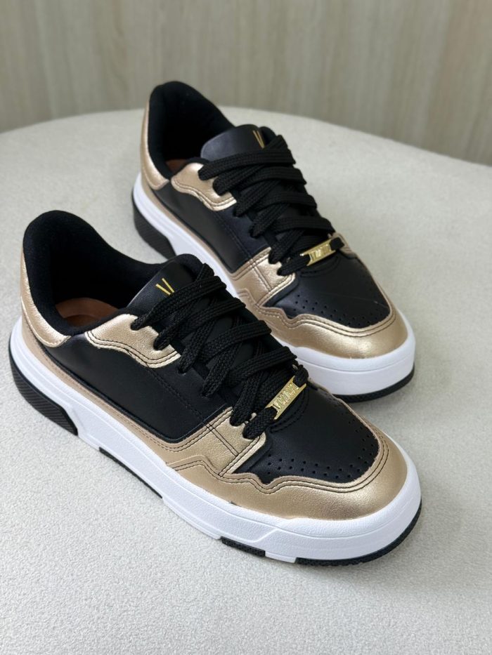 tênis vizzano preto com detalhes dourados feminino tênis vizzano preto com detalhes dourados feminino