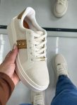 tênis vizzano off white com detalhe caramelo