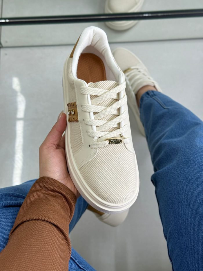 tênis vizzano off white com detalhe caramelo tênis vizzano off white com detalhe caramelo