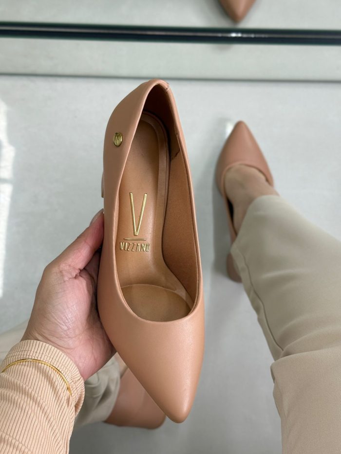 scarpin vizzano nude salto bloco scarpin vizzano nude salto bloco