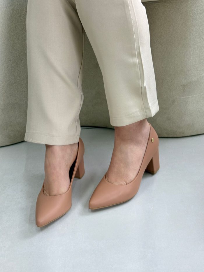 scarpin vizzano nude salto bloco scarpin vizzano nude salto bloco