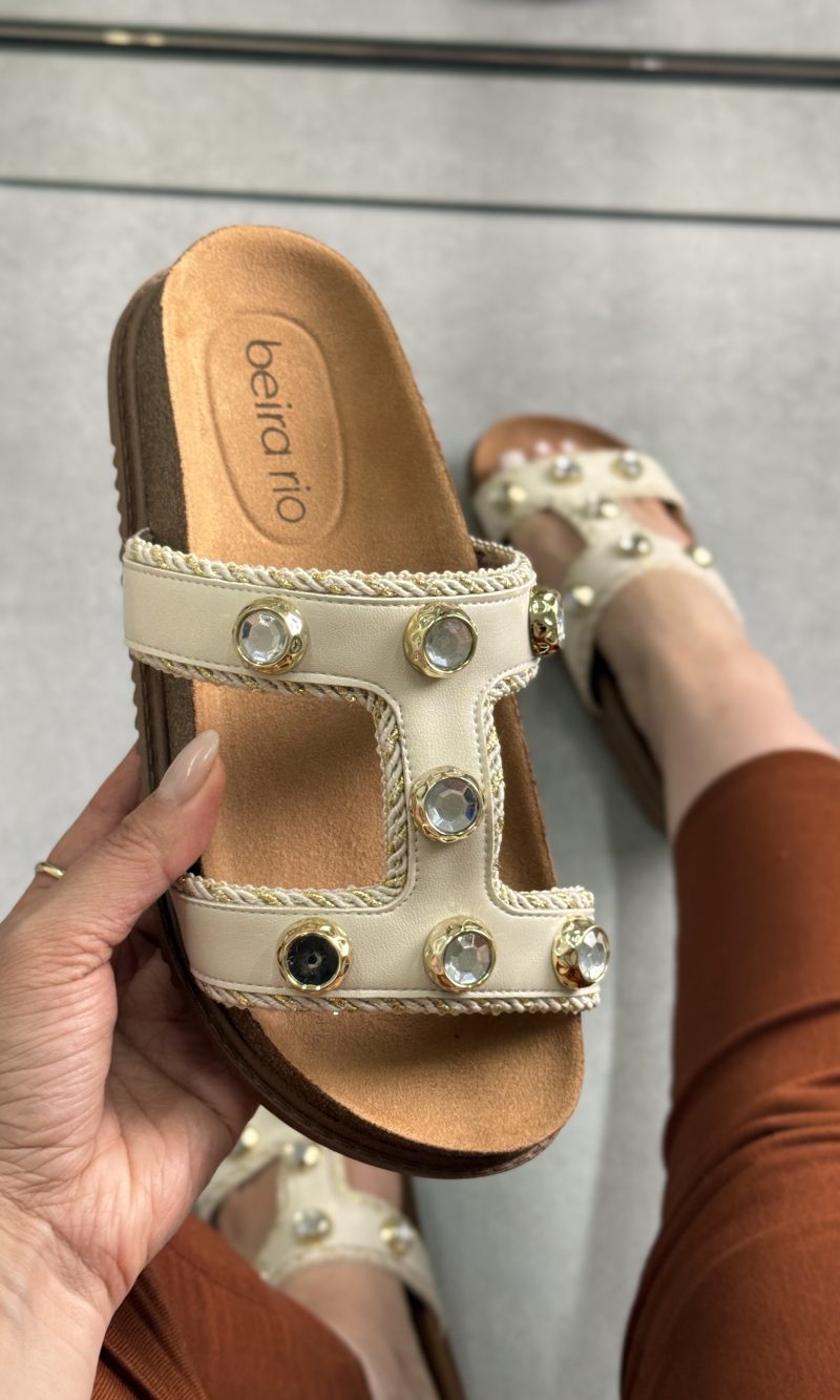 rasteirinha beira rio off white com pedrarias rasteirinha beira rio off white com pedrarias