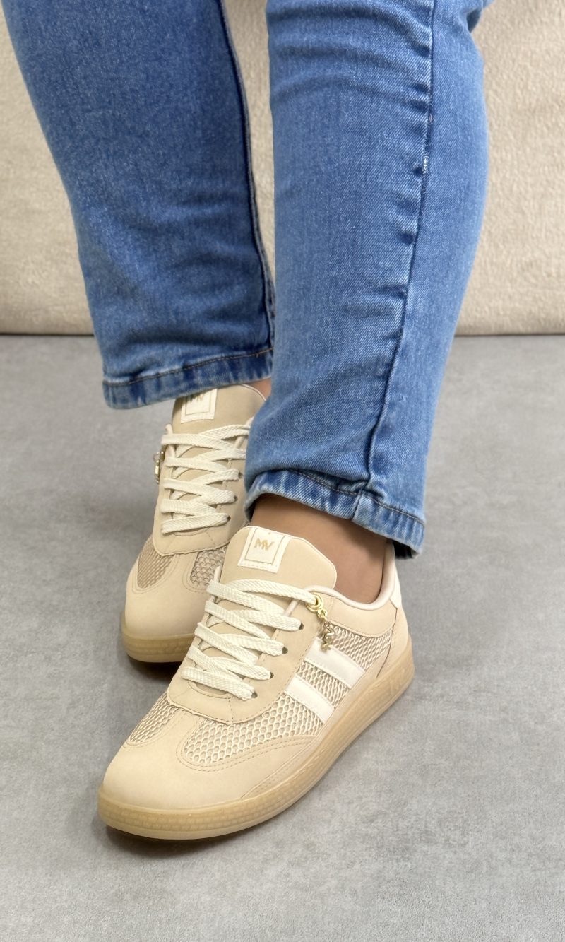 tênis via marte casual bege com tela