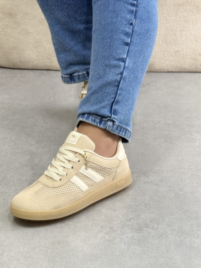 tênis via marte casual bege com tela tênis via marte casual bege com tela