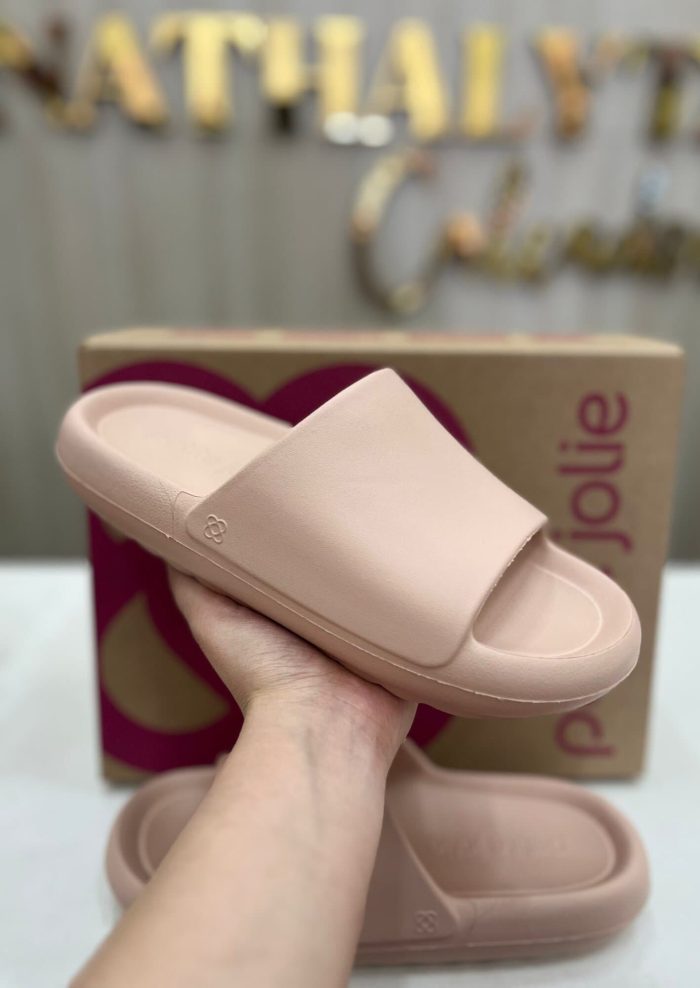 sandália slide plataforma feminina petite jolie caramelo