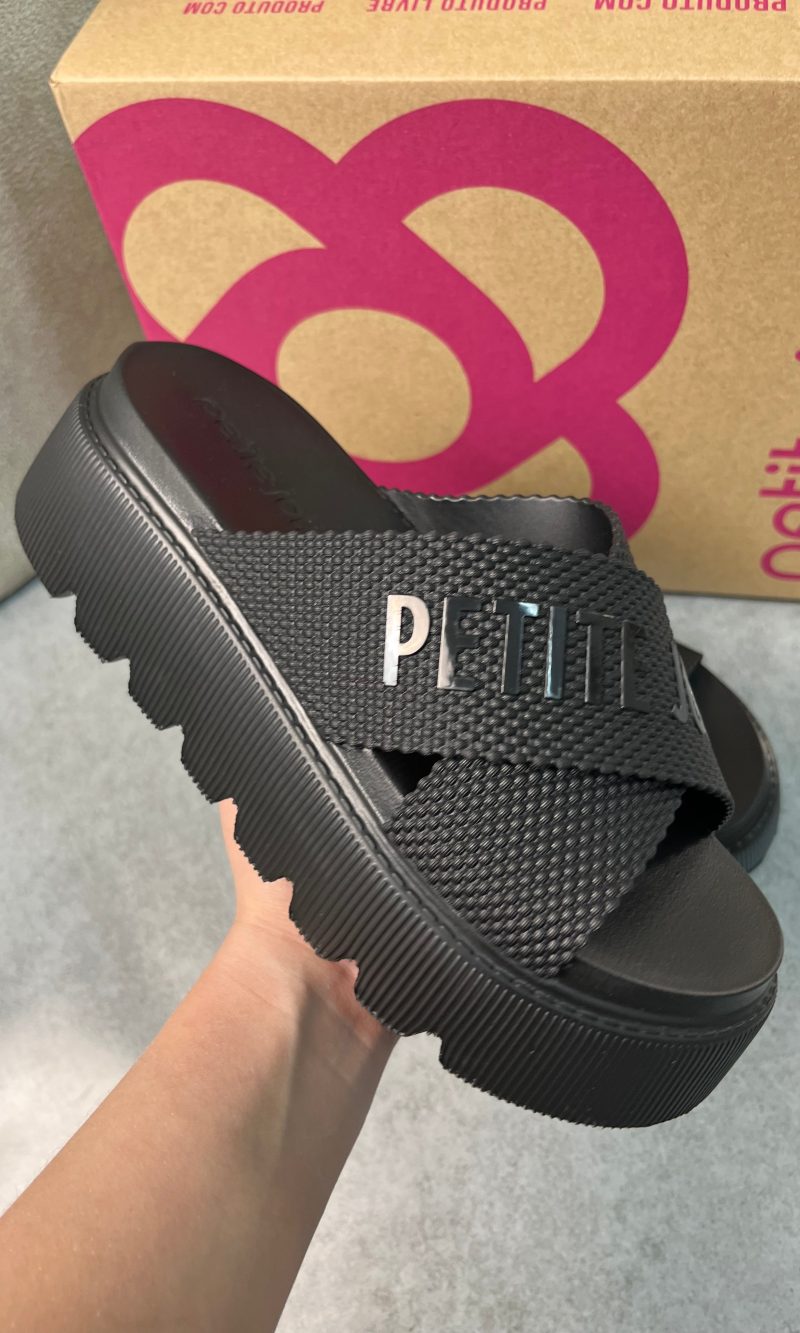 sandália slide plataforma feminina petite jolie caramelo sandália slide plataforma feminina petite jolie caramelo