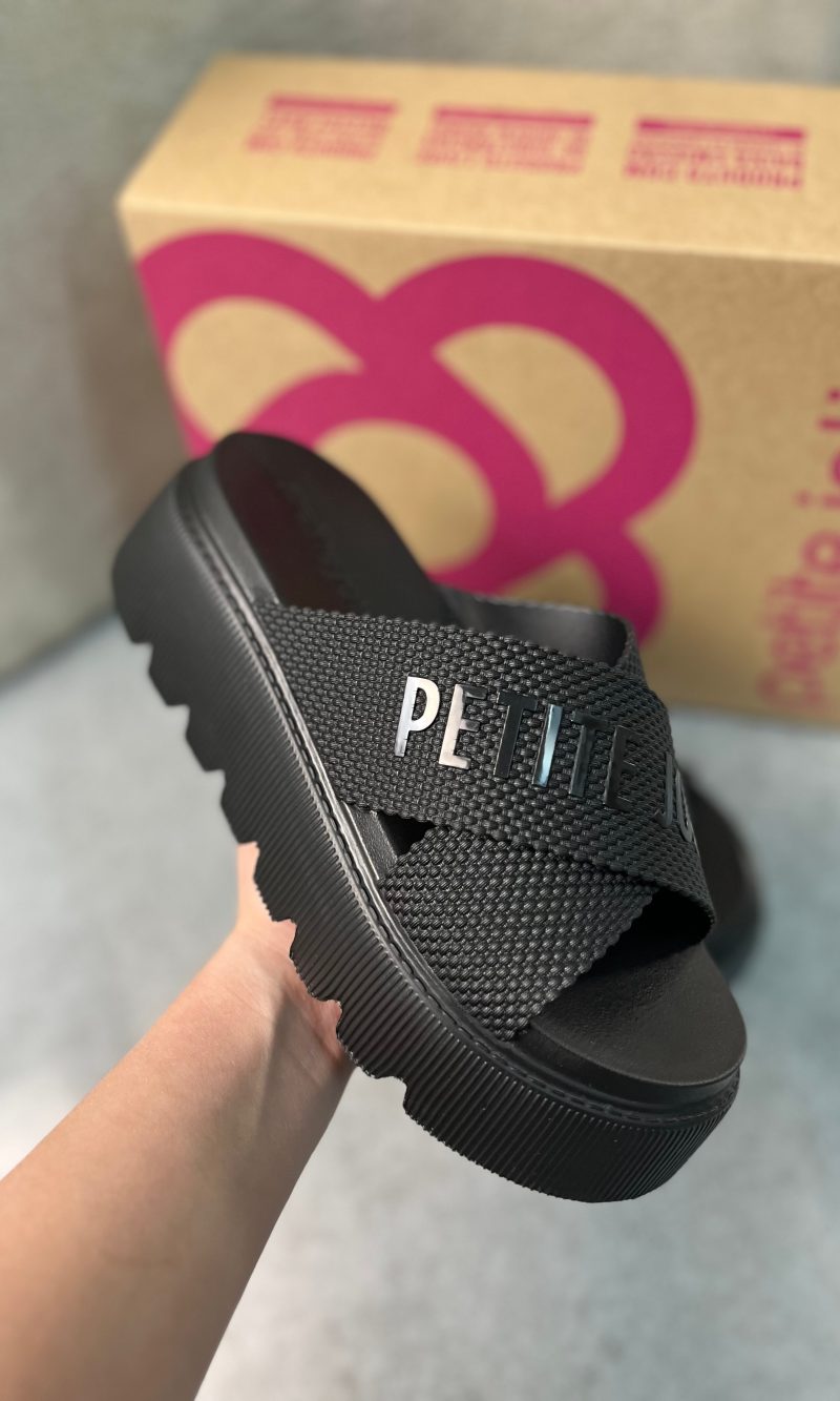 sandália slide plataforma feminina petite jolie caramelo