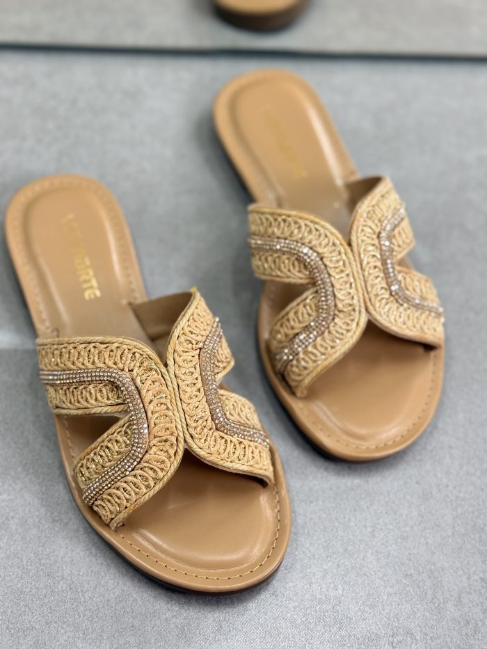 rasteirinha via marte bege tramada rasteirinha via marte bege tramada