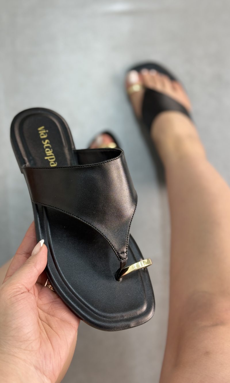 rasteirinha via scarpa preta