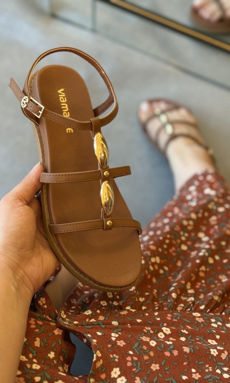 papete modare ultraconforto marrom com tiras duplas