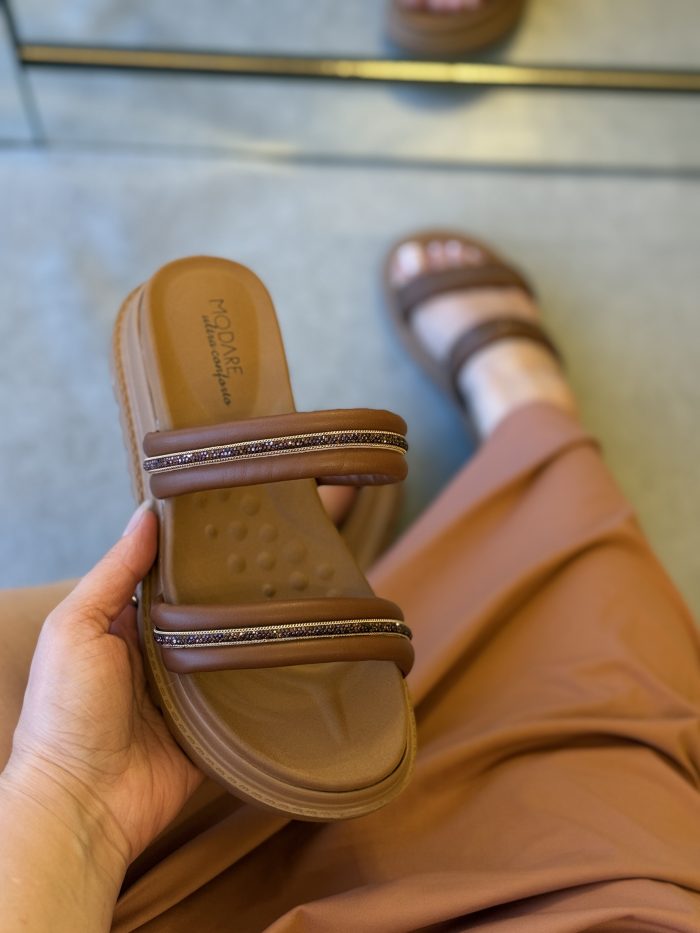 papete modare ultraconforto marrom com tiras duplas papete modare ultraconforto marrom com tiras duplas