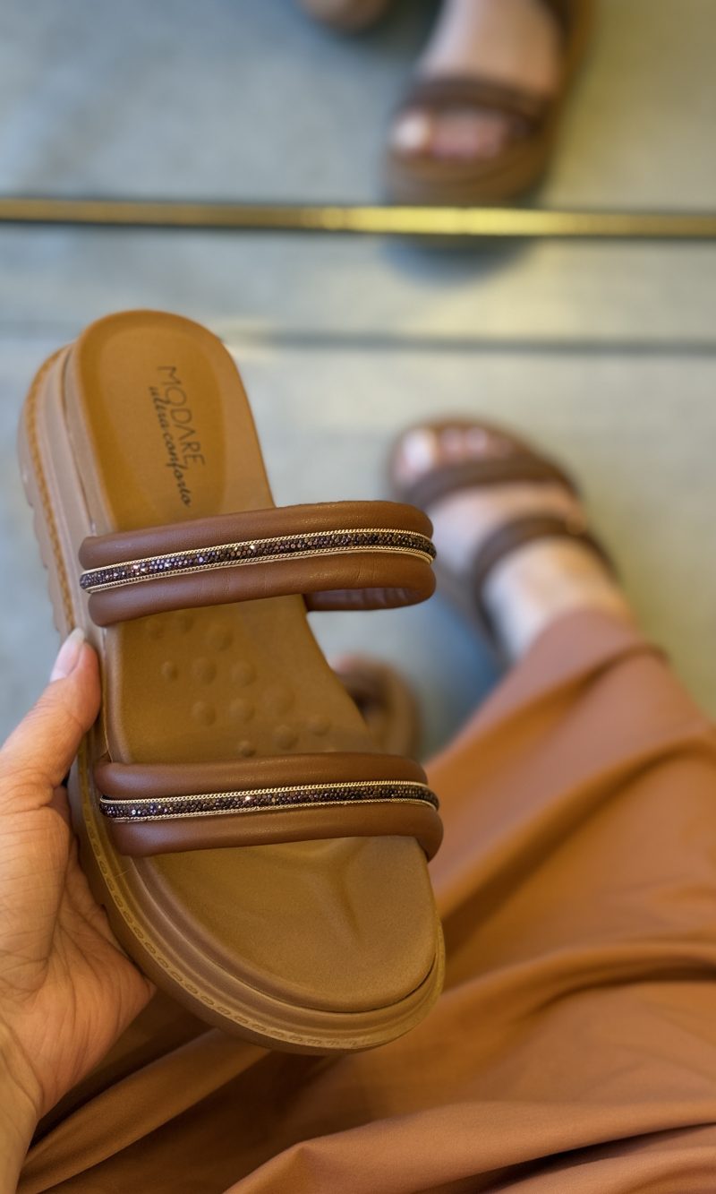 papete modare ultraconforto marrom com tiras duplas