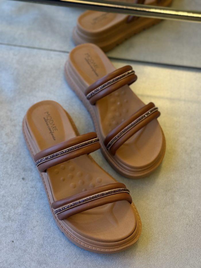 papete modare ultraconforto marrom com tiras duplas papete modare ultraconforto marrom com tiras duplas