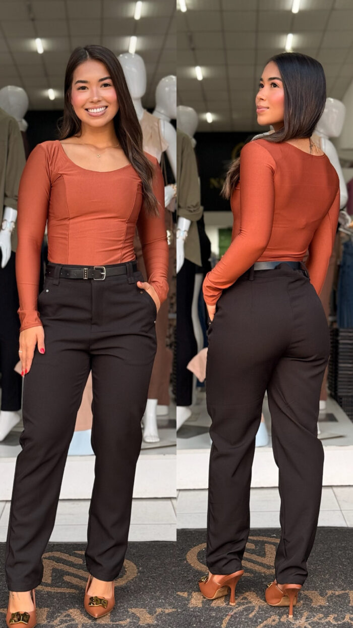 calça alfaiataria c/cinto