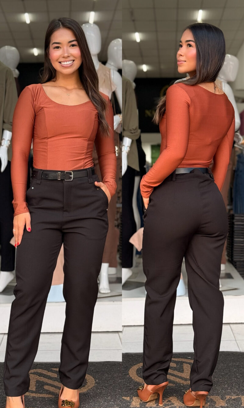 calça alfaiataria c/cinto