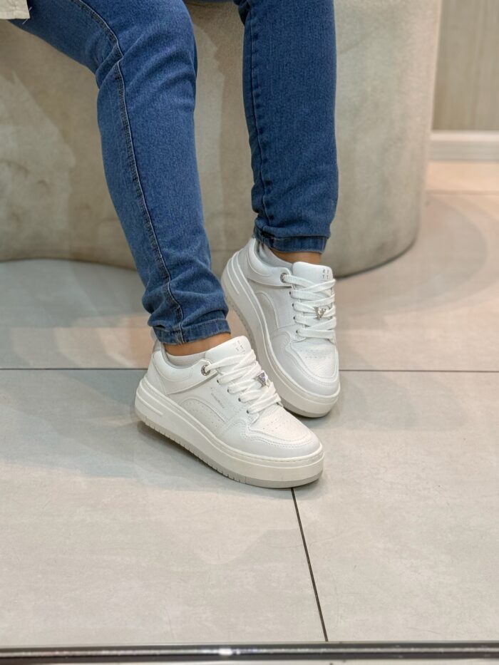 tênis casual via marte plataforma branco tênis casual via marte plataforma branco