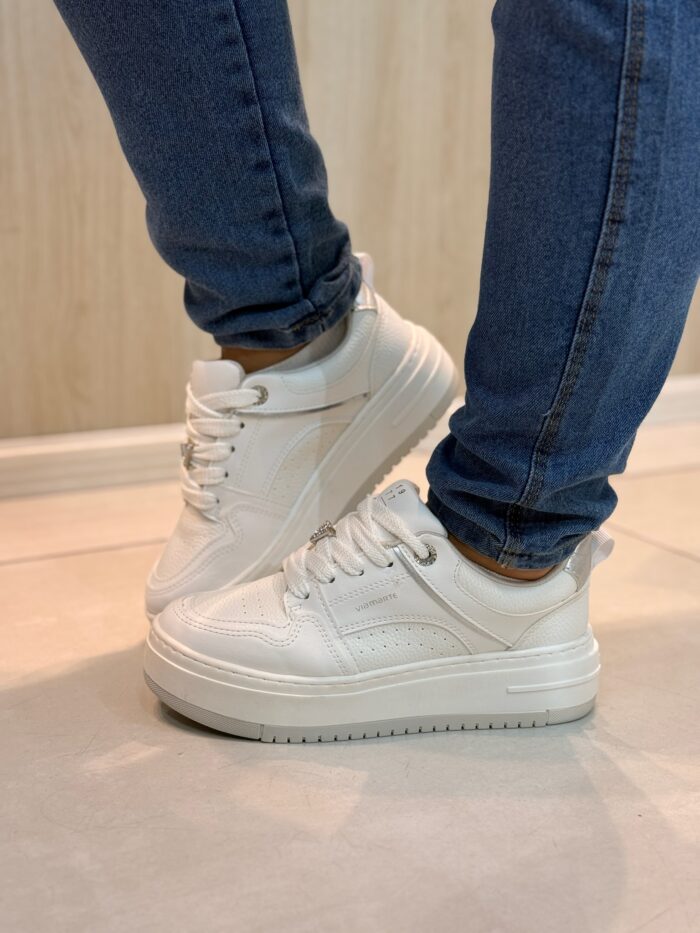 tênis casual via marte plataforma branco tênis casual via marte plataforma branco