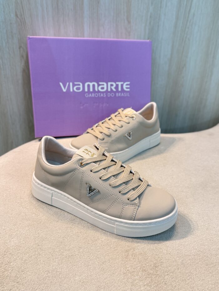 tênis casual via marte bege tênis casual via marte bege