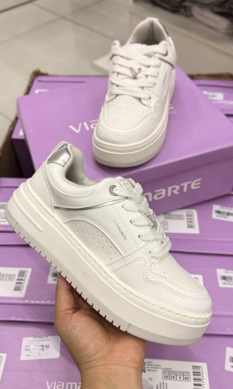 tênis casual via marte plataforma branco