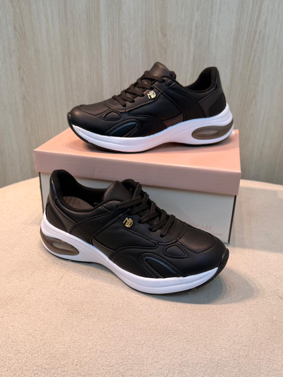 tênis modare feminino casual branco com detalhes nude