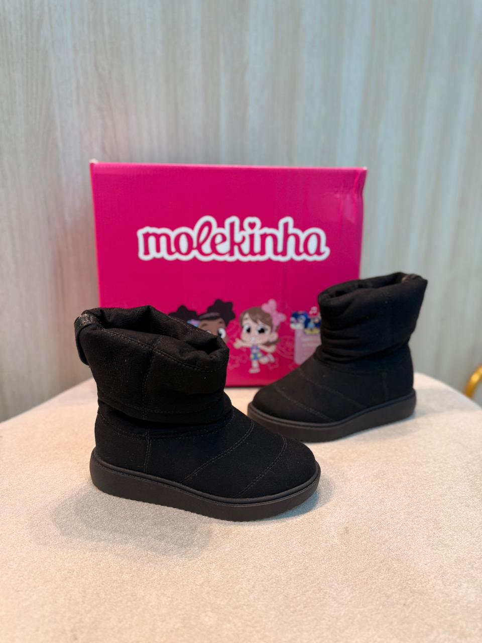 bota via marte feminina cano curto preta com salto bloco